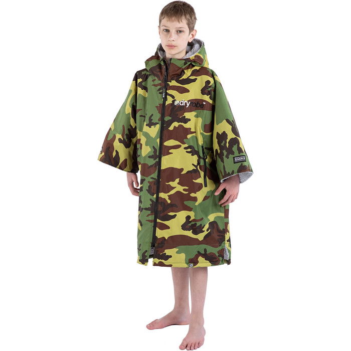 2023 Dryrobe Advance Junior Cambio De Manga Corta Robe DR100 - Camo / Grey