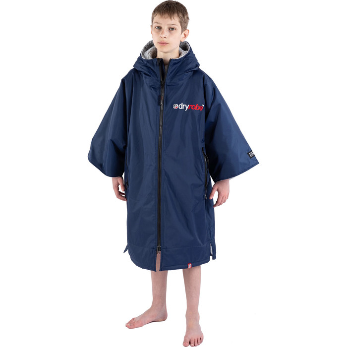 2023 Dryrobe Advance Junior Short Sleeve Changing Robe DR100 - Navy / Grey