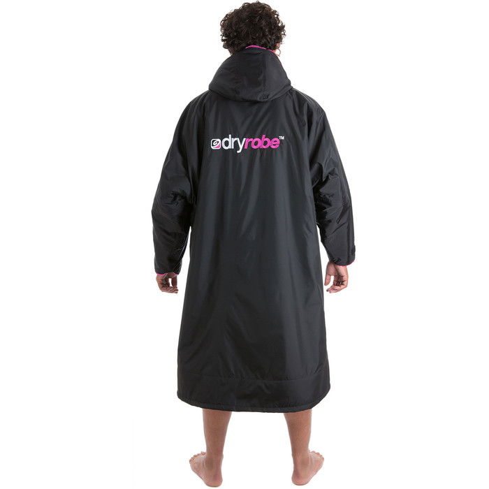 2023 Dryrobe Advance Cambio De Manga Larga Robe DR100L - Black / Rosa