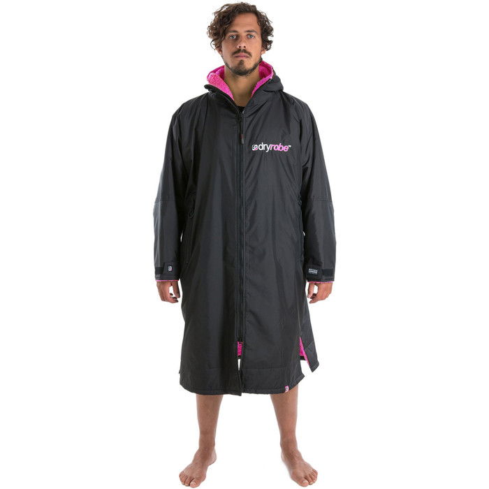 2023 Dryrobe Advance Cambio De Manga Larga Robe DR100L - Black / Rosa