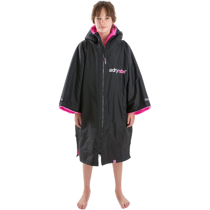 2024 Dryrobe Advance Junior Cambio De Manga Corta Robe V3 V3KSS - Black / Rosa