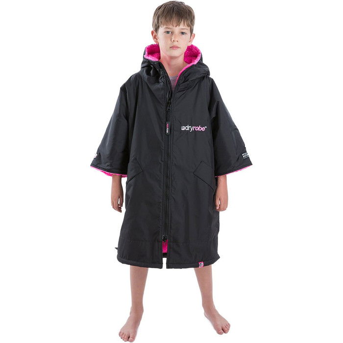 2024 Dryrobe Advance Junior Cambio De Manga Corta Robe V3 V3KSS - Black / Rosa