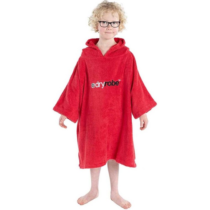 2023 Dryrobe Junior Toalla Con Capucha De Algodn Orgnico Cambiador Robe - Red