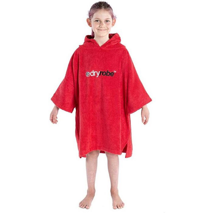 2023 Dryrobe Junior Toalla Con Capucha De Algodn Orgnico Cambiador Robe - Red