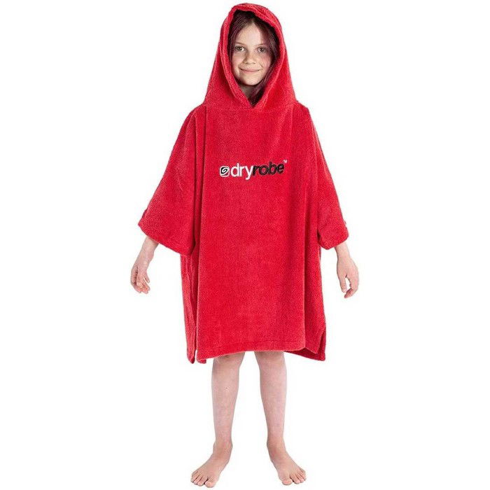 2023 Dryrobe Junior Toalla Con Capucha De Algodn Orgnico Cambiador Robe - Red