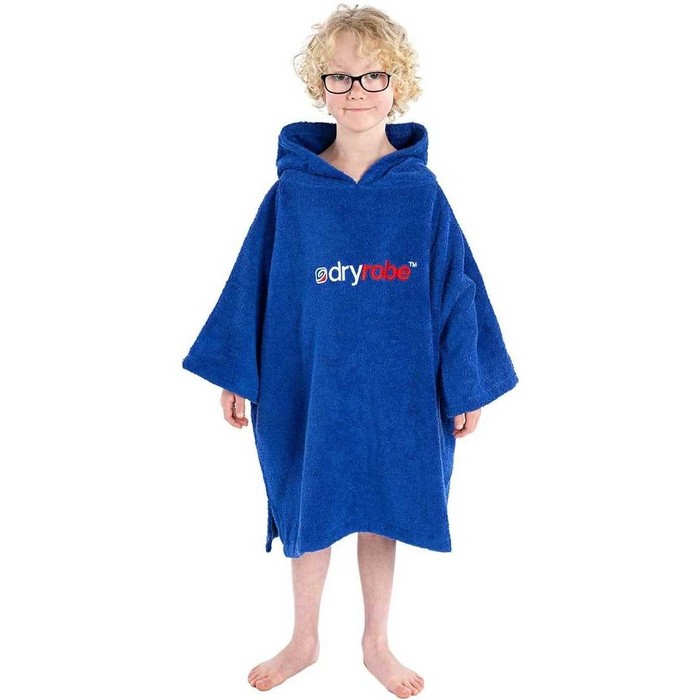 2023 Dryrobe Junior Algodn Orgnico Con Capucha Cambio De Bata / Poncho - Azul Royal