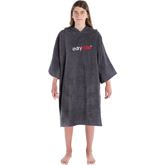 2023 Dryrobe Junior Toalla Con Capucha De Algodn Orgnico Cambio Robe V3OCT - Slate Grey