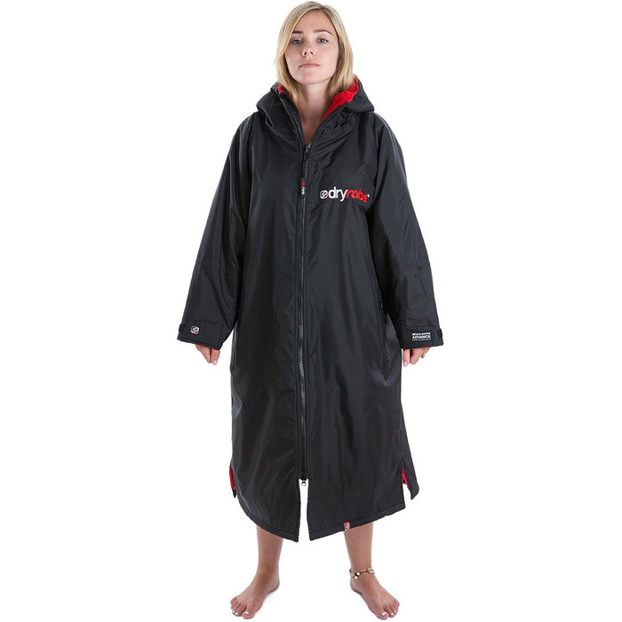 2023 Dryrobe Advance Long Sleeve Change Robe DR100L - Black / Red