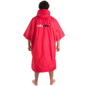 2024 Dryrobe Advance Short Sleeve Premium Outdoor Changing Robe / Poncho DR100 - Red / Grey