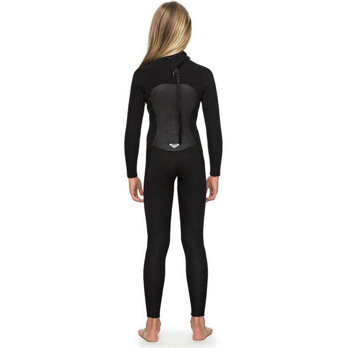 2024 Roxy Girls Prologue 4/3mm Back Zip Wetsuit Black ERGW103022