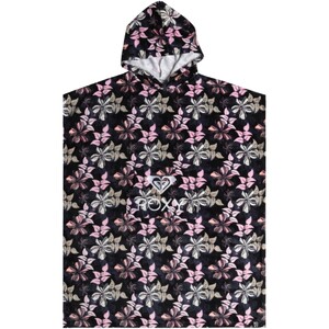 2024 Roxy Womens Magical Printed Hooded Towel ERJAA04299 - Anthracite Sunny Floral Poncho