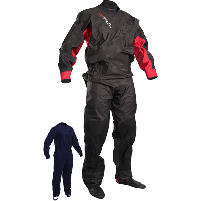 GUL Dartmouth Eclip Zip Drysuit BLACK / RED GM0378-B3 WITH FREE UNDERSUIT