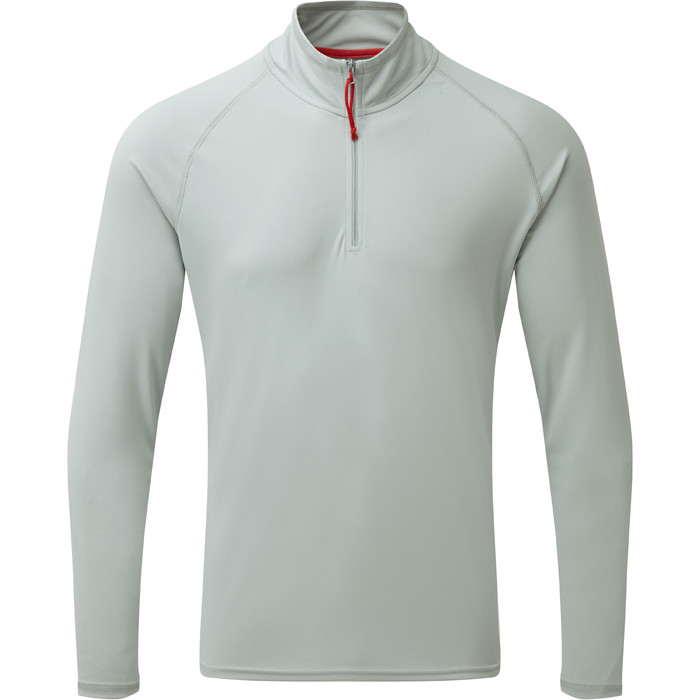 2024 Gill Mens UV Tec Zip Neck Top Grey UV009