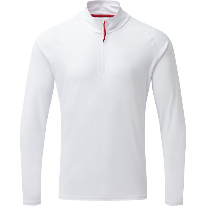 2024 Gill Mens UV Tec Zip Neck Top White UV009