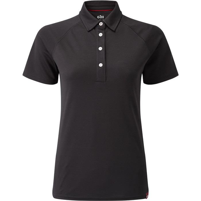 2023 Gill Womens UV Tec Polo Top Charcoal UV008W