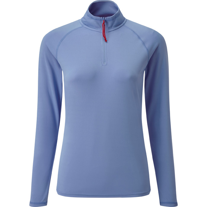 2019 Gill Womens UV Tec Zip Neck Top Blue UV009W