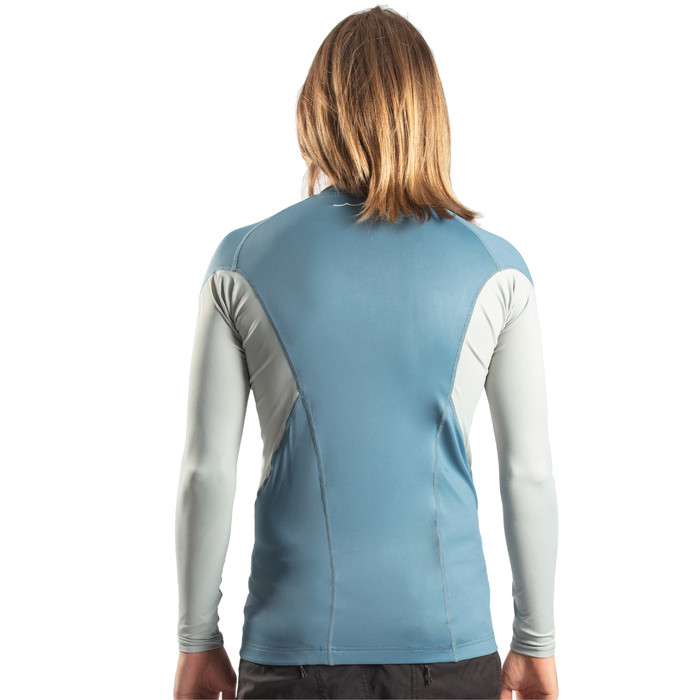 2024 Gul Mens Xola Long Sleeve Rash Vest RG0339-B9 - Blue / Grey