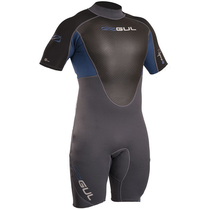 2020 Gul Response 3/2mm Back Zip Shorty Wetsuit Blue / Graphite RE3319-B4