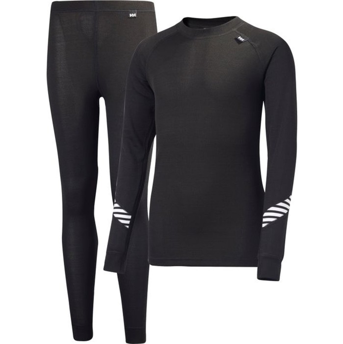 2022 Helly Hansen Junior Lifa Active Thermal Base Layer Set Black 26665