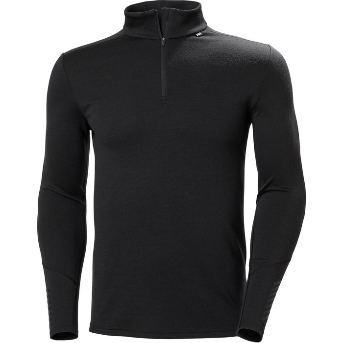 2021 Helly Hansen Mens Lifa Merino Mid Weight 1/2 Zip Top 49363 - Black