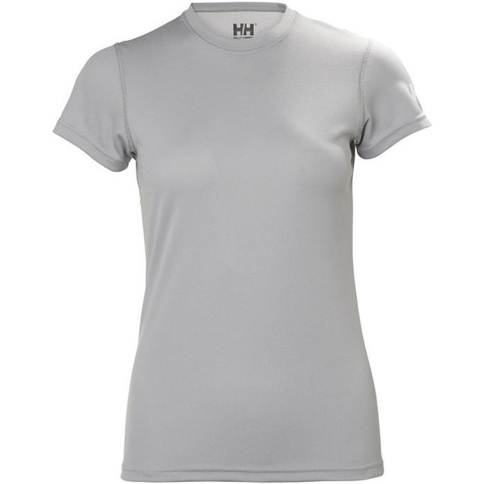 Helly Hansen Mujer Tech T Manga Corta Capa Base Gris Claro 48373