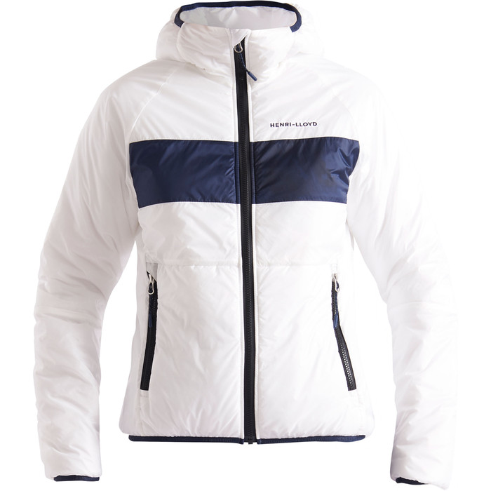 2020 Henri Lloyd Chaqueta De Capa Media Con Capucha Maverick Para Mujer P201210058 - Blanco Nube