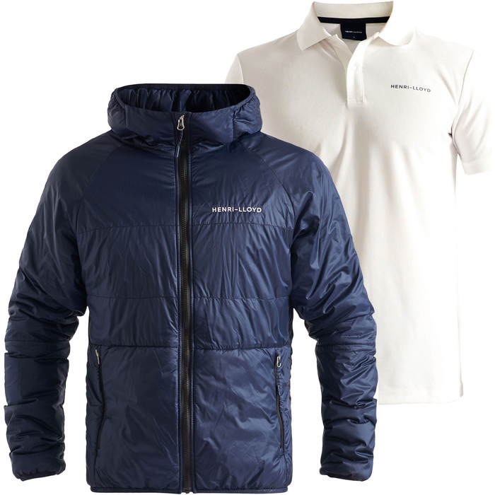 2020 Henri Lloyd Chaqueta De Hombre Con Capucha Mav Liner Y Mav Tech Polo Polo - Navy / Blanco Nube