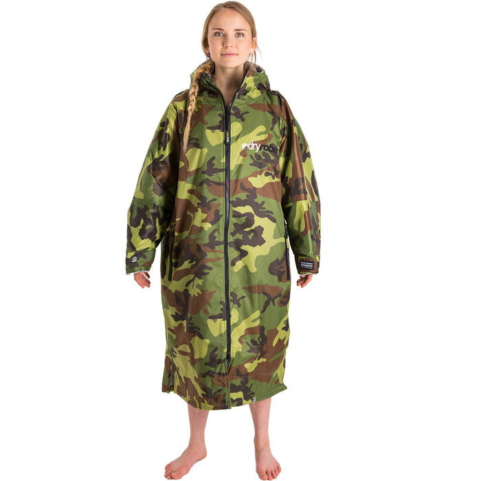 2023 Dryrobe Advance Cambio De Manga Larga Robe DR100L - Camo / Grey