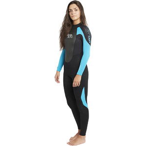 2019 Traje De Neopreno Billabong Mujer Launch 3/2mm Flatlock Negro / Turquesa S43g03