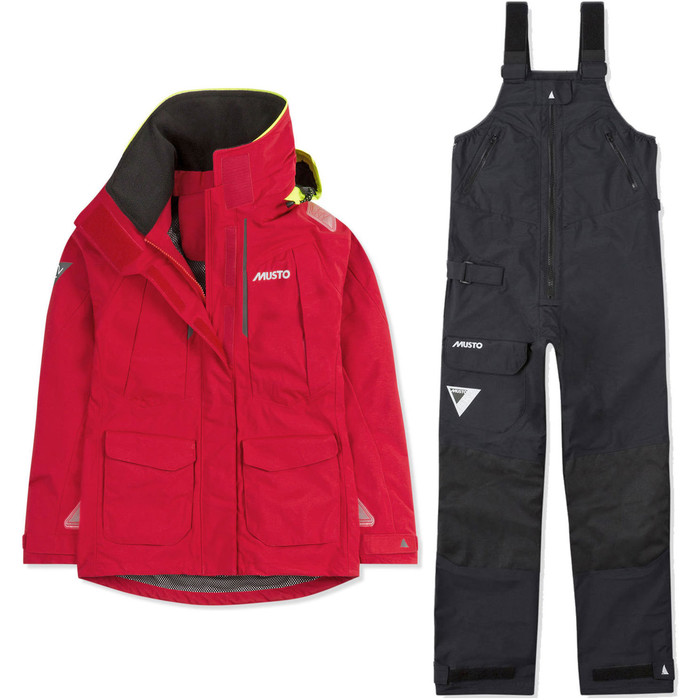 Musto 2020 Musto Mujer Br2 Offshore Chaqueta Y Pantaln - Rojo / Negro