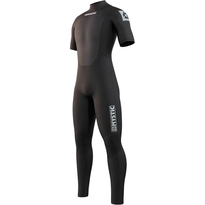 2024 Mystic Mens Star 3/2mm Short Arm Back Zip Wetsuit 21033 - Black