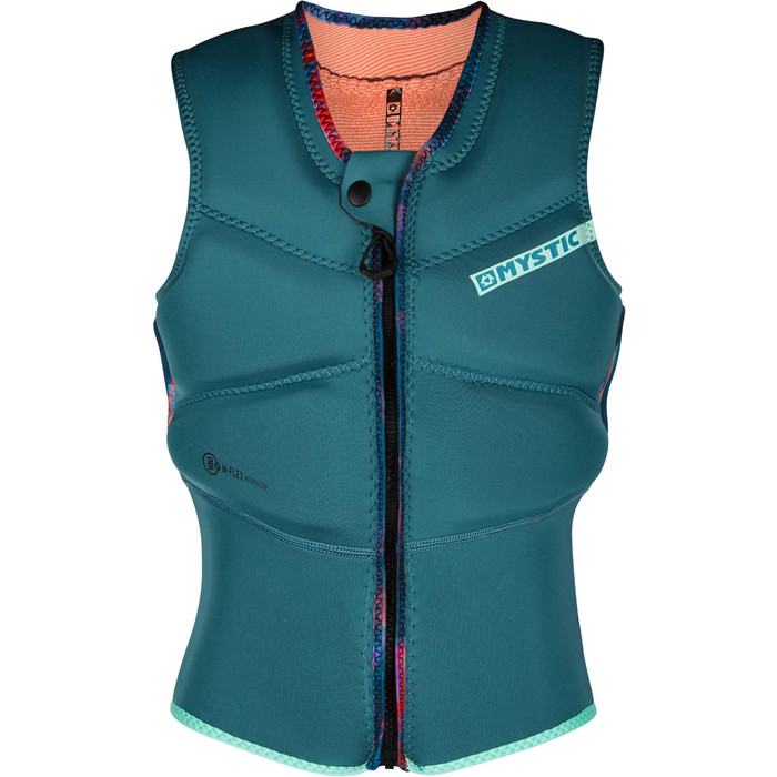 2021 Mystic Womens Diva Front Zip Kite Impact Vest 200111 - Teal