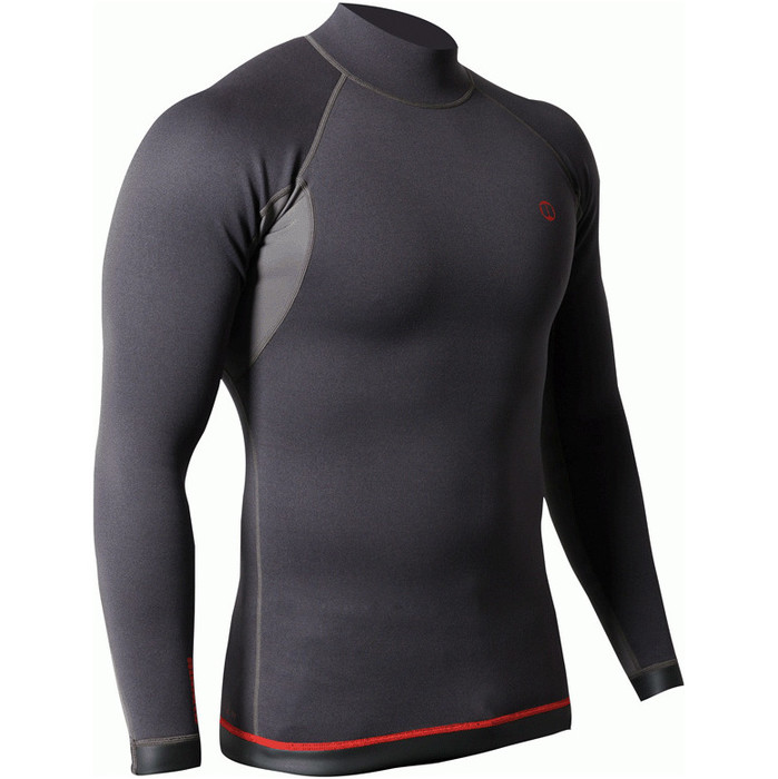 2024 Nookie Hombres Ti 1mm Manga Larga Neopreno Top NE12 - Black / Red