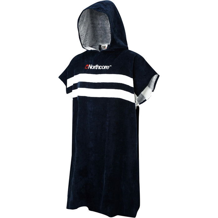 2024 Northcore Beach Basha Stripe Toalla Con Capucha Cambiador Robe / Poncho NOCO241 - Blue