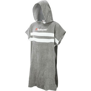 2024 Northcore Beach Basha Stripe Toalla Con Capucha Cambiador Robe / Poncho NOCO241 - Grey