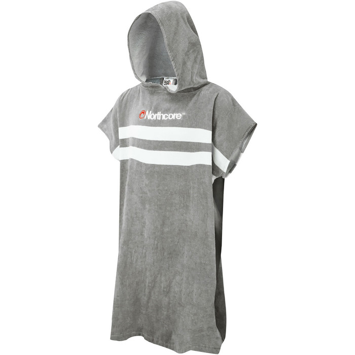 2024 Northcore Beach Basha Stripe Toalla Con Capucha Albornoz / Poncho NOCO241 - Grey