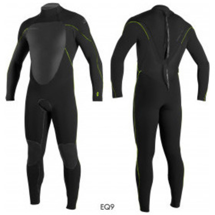 O'Neill Psycho Freak 3/2mm Back Zip Wetsuit BLACK / DAY GLO SECOND