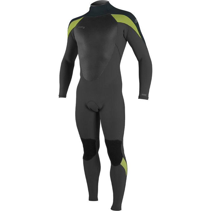 2024 O'Neill Mens Epic 3/2mm Back Zip GBS Wetsuit 4211B - Black / Gunmetal / Dayglo