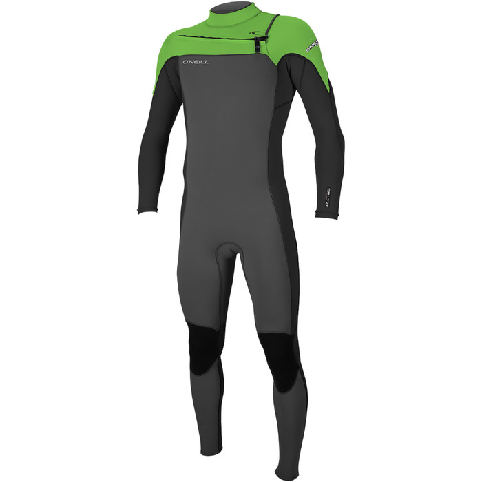 2019 O'Neill Mens Hammer 3/2mm Chest Zip Wetsuit Graphite / Black / Day Glo 4926