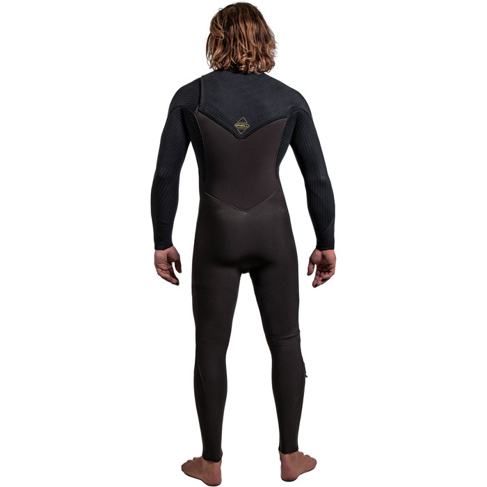 2024 O'Neill Hombres HyperFreak+ 5/4mm Chest Zip Neopreno 5345 - Raven / Black