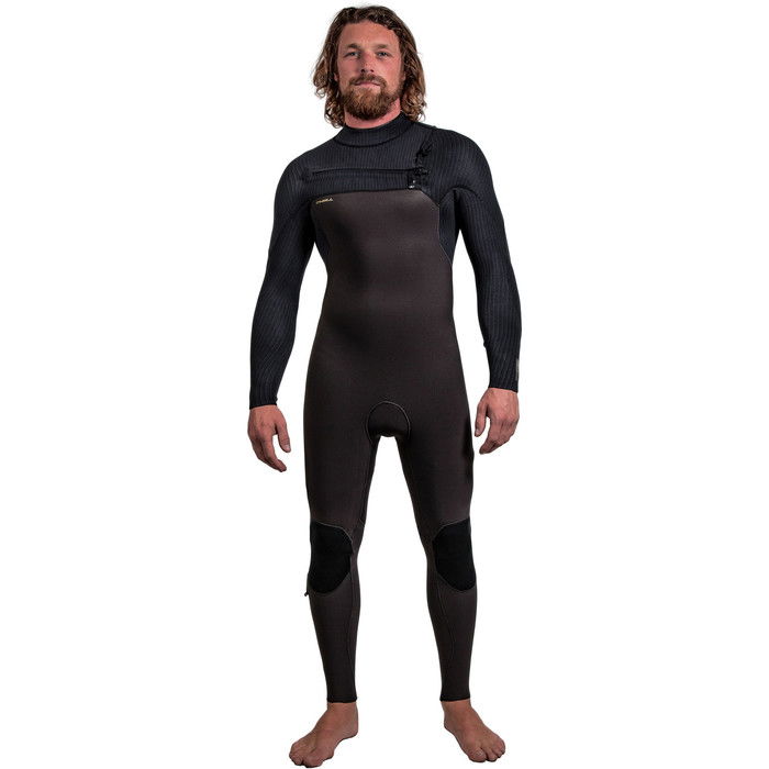 2024 O'Neill Mens HyperFreak+ 5/4mm Chest Zip Wetsuit 5345 - Raven / Black