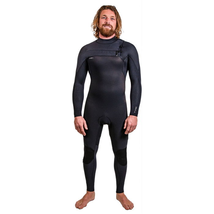 2024 O'Neill Hombres HyperFreak 3/2+mm Chest Zip Gbs Neopreno 5343 - Black