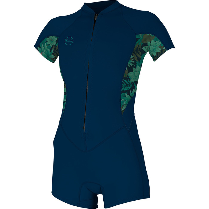 2019 O'Neill Baha De Las Mujeres 2/1mm Front Zip Shorty Traje Abyss / Faro 5293