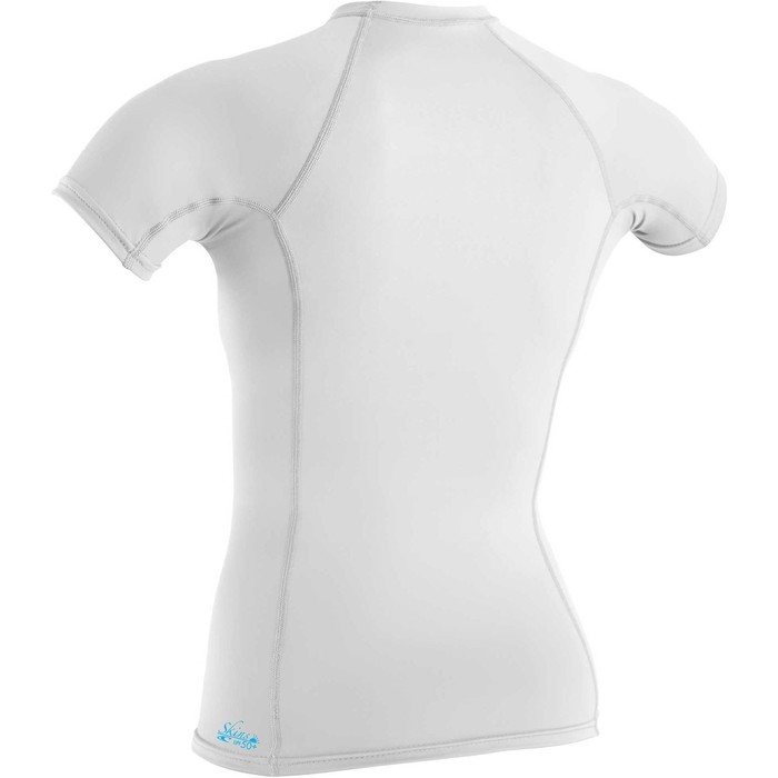 2024 O'Neill Womens Basic Skins Short Sleeve Crew Rash Vest 3548 - White