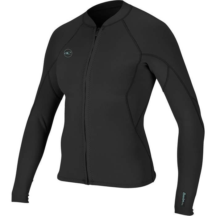 2024 O'neill Mujeres Reactor Ii 1.5mm Front Zip Chaqueta De Neopreno 5294 - Negro