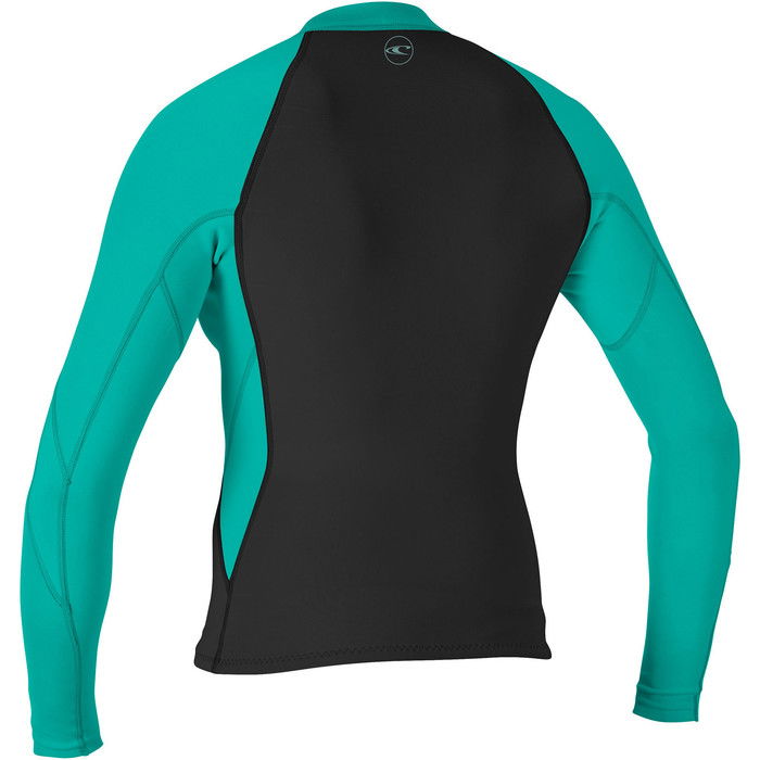 2024 O'neill Mujeres Reactor Ii 1.5mm Front Zip Chaqueta De Neopreno 5294 - Negro / Aqua