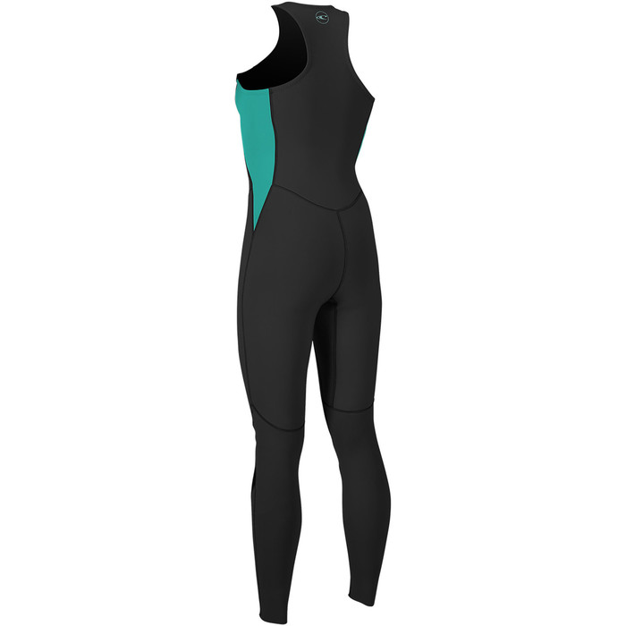 2024 O'Neill Womens Reactor II 1.5mm Front Zip Long Jane Wetsuit 5295 - Black / Aqua