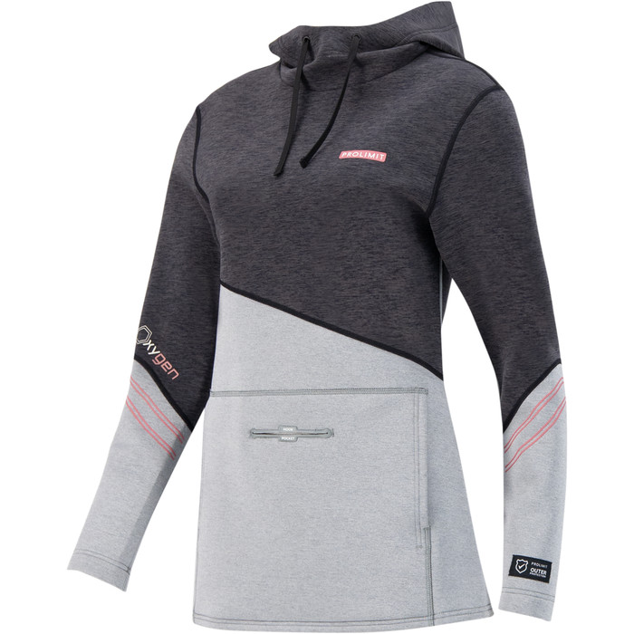 2023 Prolimit Womens Oxygen Wetsuit Hoody 05055 - Black / Grey