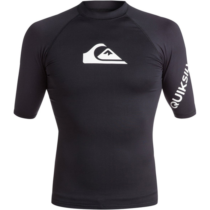 Quiksilver All Time Short Sleeve Rash Vest BLACK EQYWR03033