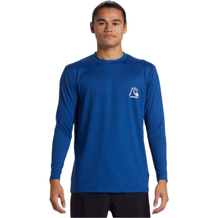 Quiksilver Hombres 2024 DNA Bubble Logo Camiseta De Surf De Manga Larga AQYWR03189 - Monaco Blue